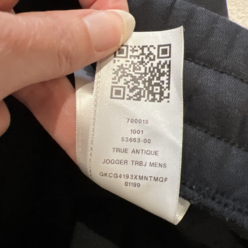 True Religion Antique Buddha Fleece Jogger‎ Pants Black Athleisure - Picture 6 of 7